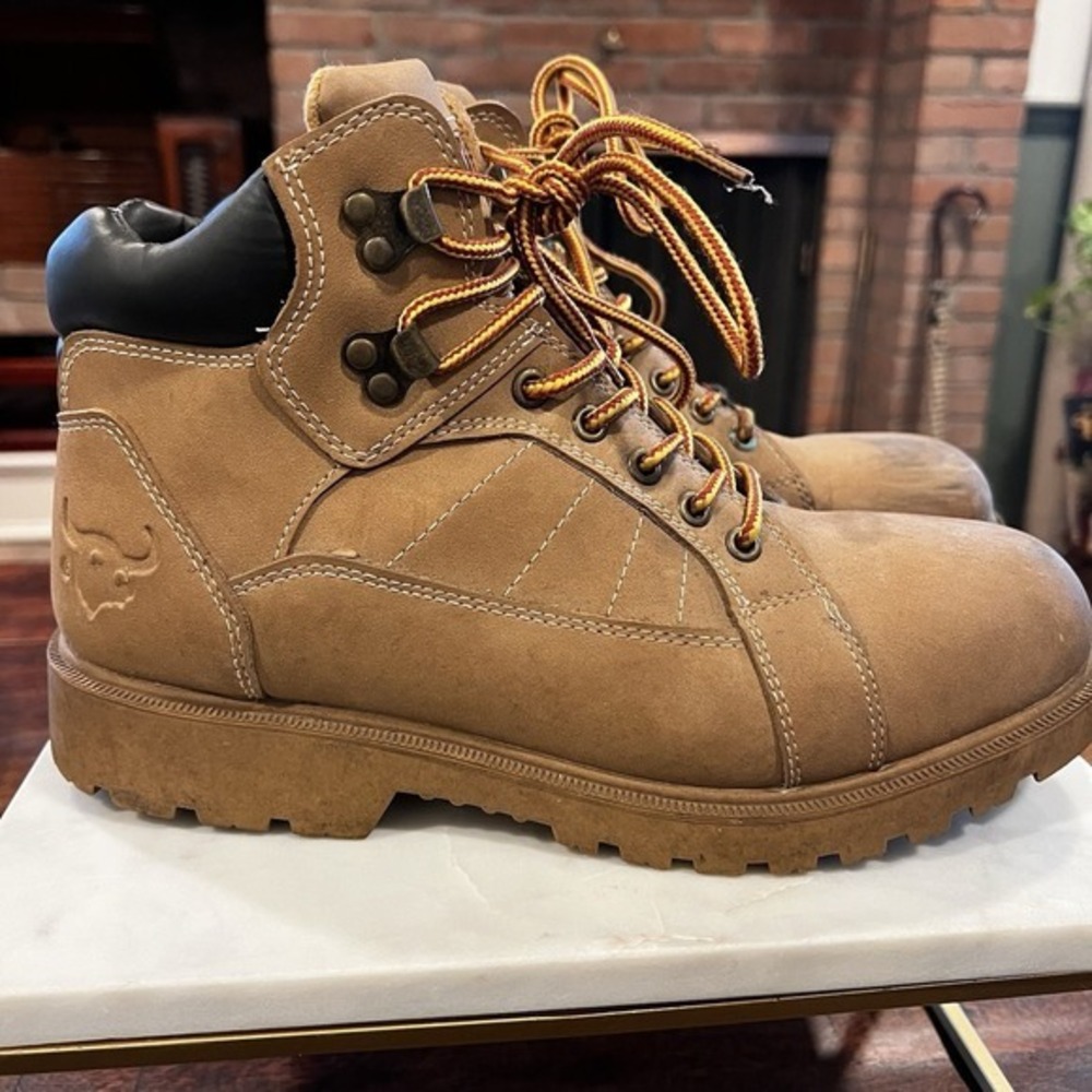 TEXAS STEER NEW  BROWN SLIP RESISTANT WORK BOOTS MENS‎ 8.5